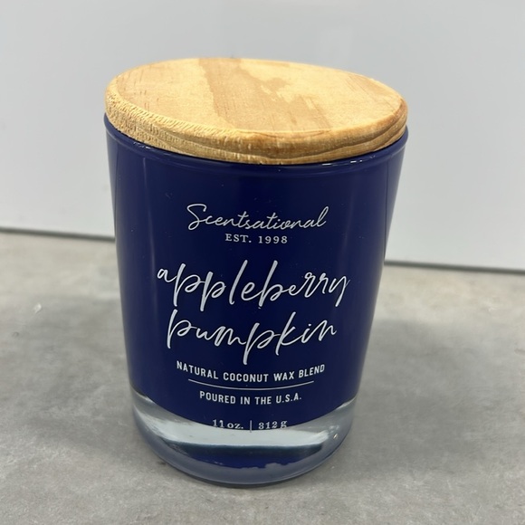 Scentsational Appleberry Pumpkin Candle Glass Jar 11 Oz Coconut Wax